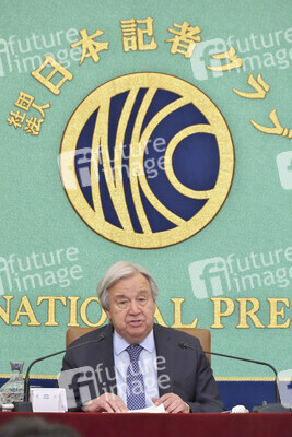Pressekonferenz mit UN-Generalsekretär António Guterres in Tokio