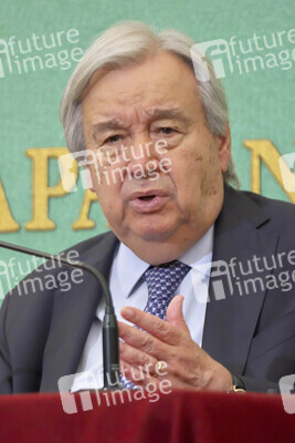 Pressekonferenz mit UN-Generalsekretär António Guterres in Tokio