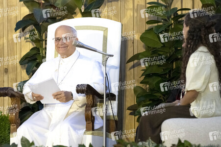 Papst Leo XIV. bei einer Gebetswache in Madrid