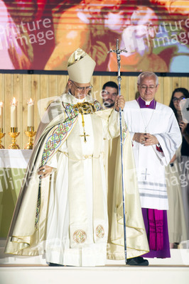Papst Leo XIV. bei einer Gebetswache in Madrid