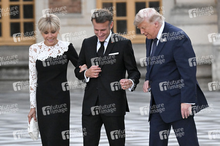 Präsident Macron empfängt Präsident Trump in Versailles