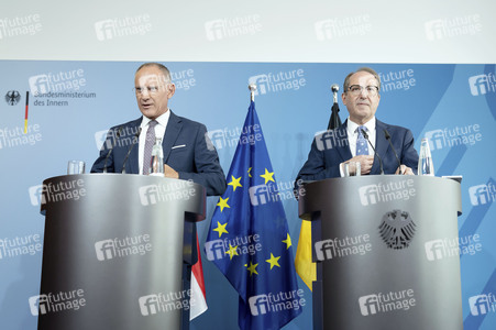 Pressestatement von Gerhard Karner und Alexander Dobrindt in Berlin