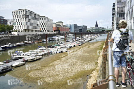 Niedrigwasser im Rhein in Köln