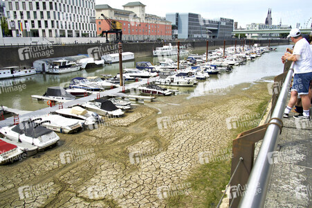 Niedrigwasser im Rhein in Köln