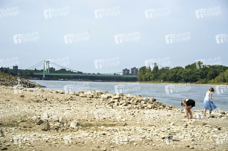 Niedrigwasser im Rhein in Köln