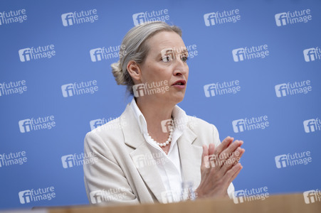 Bundespressekonferenz 'AfD - Auswirkungen der Landtagswahl in Sachsen-Anhalt auf die Bundespolitik' in Berlin