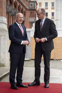 04.12.2025<br>Antrittsbesuch von Bundeskanzler Friedrich Merz im Roten Rathaus in Berlin