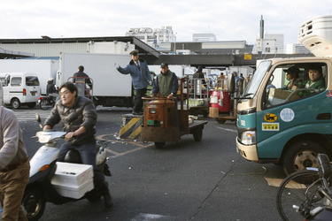 Kreuzung auf dem Gelände vom Fischmarkt