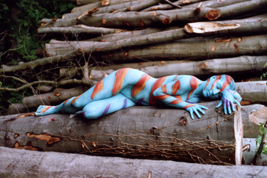 Blau mit Streifen / Blue with Stripes