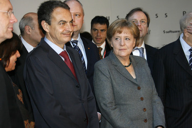 José Luis Rodriguez Zapatero, Angela Merkel