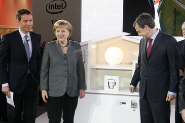 René Obermann, Angela Merkel, José Luis Rodriguez Zapatero