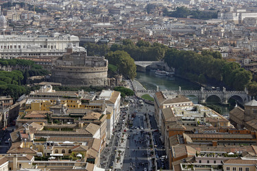 Castel Sant'Angelo / Engelsburg mit Ponte Sant'Angelo / Engelsbrücke
