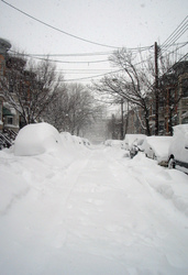 Schneegestöber in Ridgewood, Queens