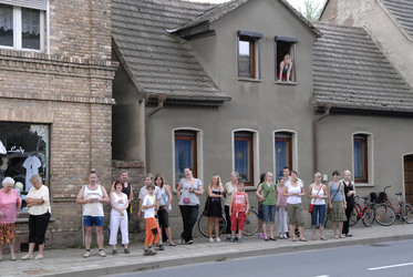 Schaulustige am Filmset