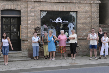 Schaulustige am Filmset