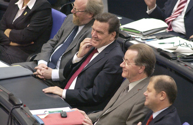 Wolfgang Thierse, Gerhard Schröder, Franz Müntefering