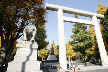 Torbogen auf dem Weg zum Yasukuni-Schrein