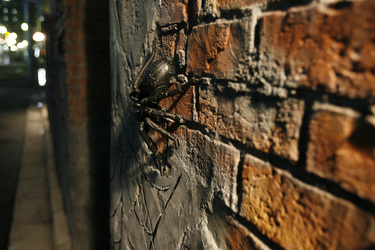 Spinne am Eingang zum Themen-Love Hotel Malta in Shinjuku