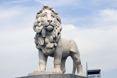 Löwen Statue an der Westminster Bridge
