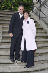 Joachim Król mit Begleitung