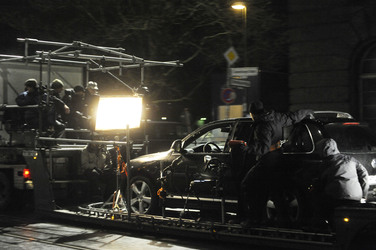 Nachtdreh zum Thriller 'Unknown Identity'