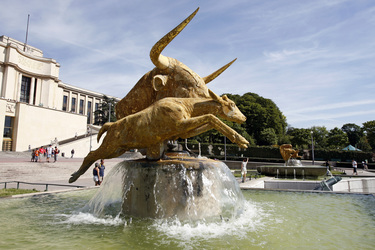 Brunnen in den Jardins du Trocadéro vor dem Palais de Chaillot