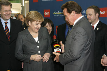 Christian Wulff, Angela Merkel, Arnold Schwarzenegger