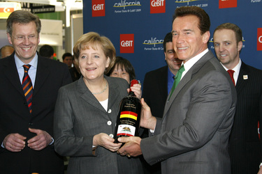 Christian Wulff, Angela Merkel, Arnold Schwarzenegger