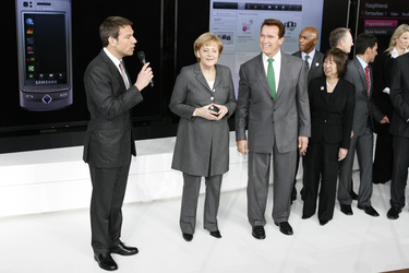 René Obermann, Angela Merkel, Arnold Schwarzenegger