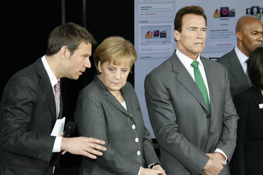 René Obermann, Angela Merkel, Arnold Schwarzenegger