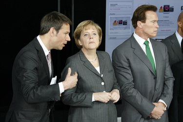 René Obermann, Angela Merkel, Arnold Schwarzenegger