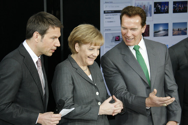 René Obermann, Angela Merkel, Arnold Schwarzenegger