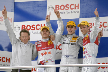 Timo Scheider (2.Platz), Paul Di Resta (1.Platz), Mattias Ekström (3.Platz)