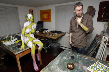 Jörg Düsterwald mit Model