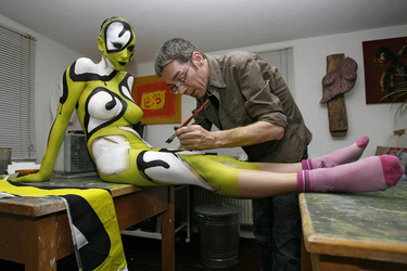 Jörg Düsterwald mit Model