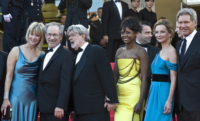Kate Capshaw, Steven Spielberg, George Lucas mit Partnerin Melody Hoffman, Calista Flockhart, Harrison Ford