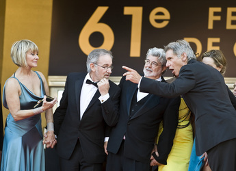 Kate Capshaw, Steven Spielberg, George Lucas, Harrison Ford