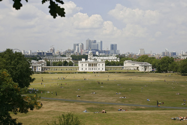 Blick vom Königlichen Observatorium von Greenwich / Royal Greenwich Observatory