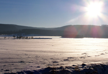 Schneebedecktes Feld