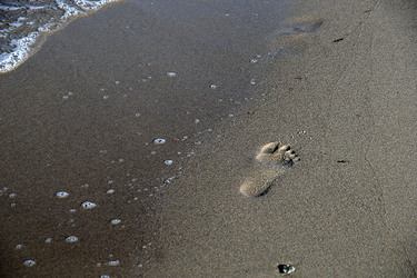 Fußabdruck am Strand