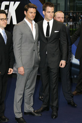 J.J. Abrams, Karl Urban, Chris Pine, Simon Pegg