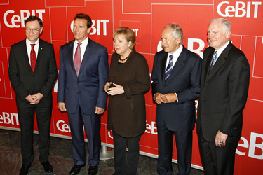 Stephan Weil, Arnold Schwarzenegger, Angela Merkel, Stephan Weil, August-Wilhelm Scheer, Craig Barrett