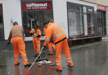 Aufräumarbeiten in Berlin