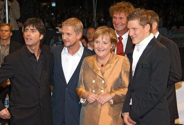 Joachim 'Jogi' Löw, Sönke Wortmann, Angela Merkel, Michael Kölmel, Bastian Schweinsteiger