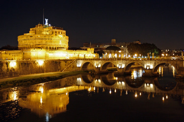 Castel Sant'Angelo / Engelsburg mit Ponte Sant'Angelo / Engelsbrücke