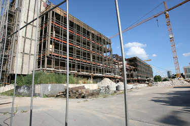 Palast der Republik während der Demontage