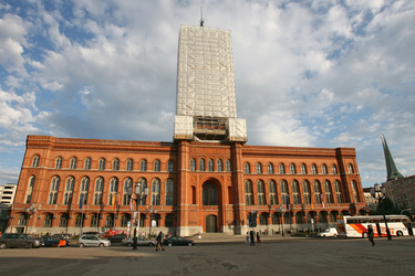 Rotes Rathaus während der Restaurierung