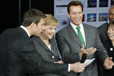René Obermann, Angela Merkel, Arnold Schwarzenegger