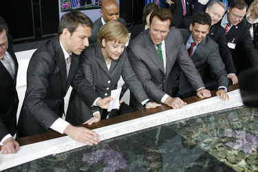 René Obermann, Angela Merkel, Arnold Schwarzenegger