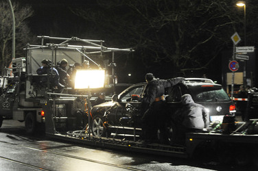 Nachtdreh zum Thriller 'Unknown Identity'